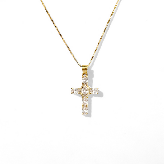 Cadena Cruz Zircones