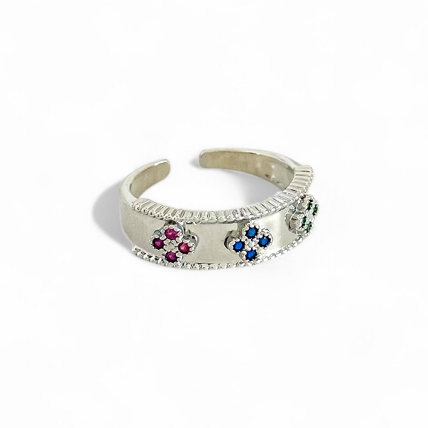 Anillo Trebol Plateado