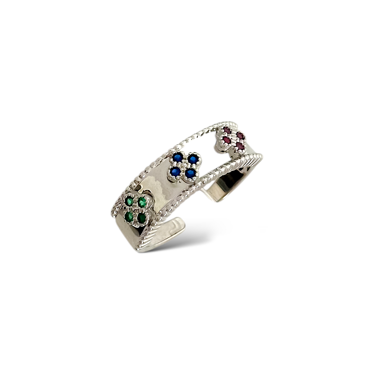 Anillo Trebol Plateado