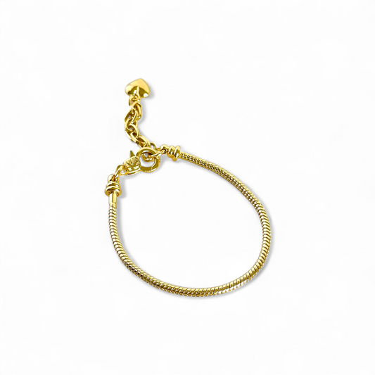 Pulsera Charms "Sin Dijes" joya mujer enchapado oro 18k pulsera accesorio