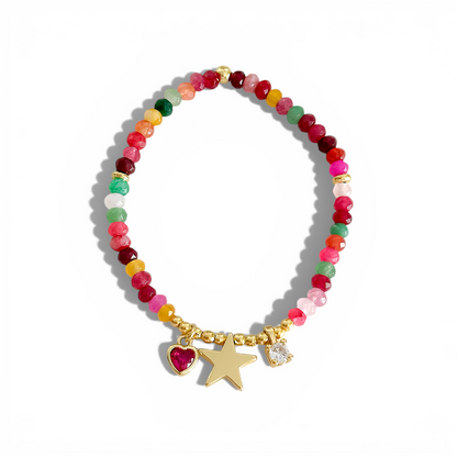 Pulsera Estrella Multicolor joya mujer enchapado oro 18k pulsera accesorio