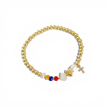Pulsera Tricolor venezuela joya mujer enchapado oro 18k pulsera accesorio