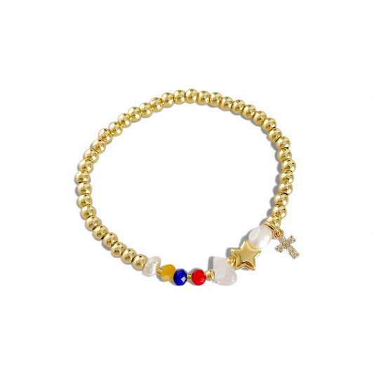 Pulsera Tricolor venezuela joya mujer enchapado oro 18k pulsera accesorio