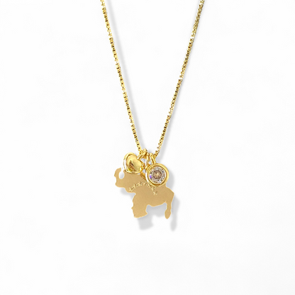 Cadena charms Venezuela con corazón dorado enchapada en oro 18K hipoalergénica - D'march Designs Chile