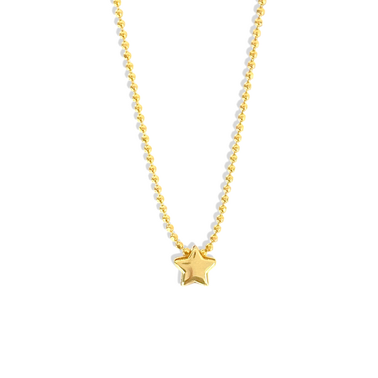 Cadena estrella estilo militar enchapada en oro 18K hipoalergénica - D'march Designs Chile