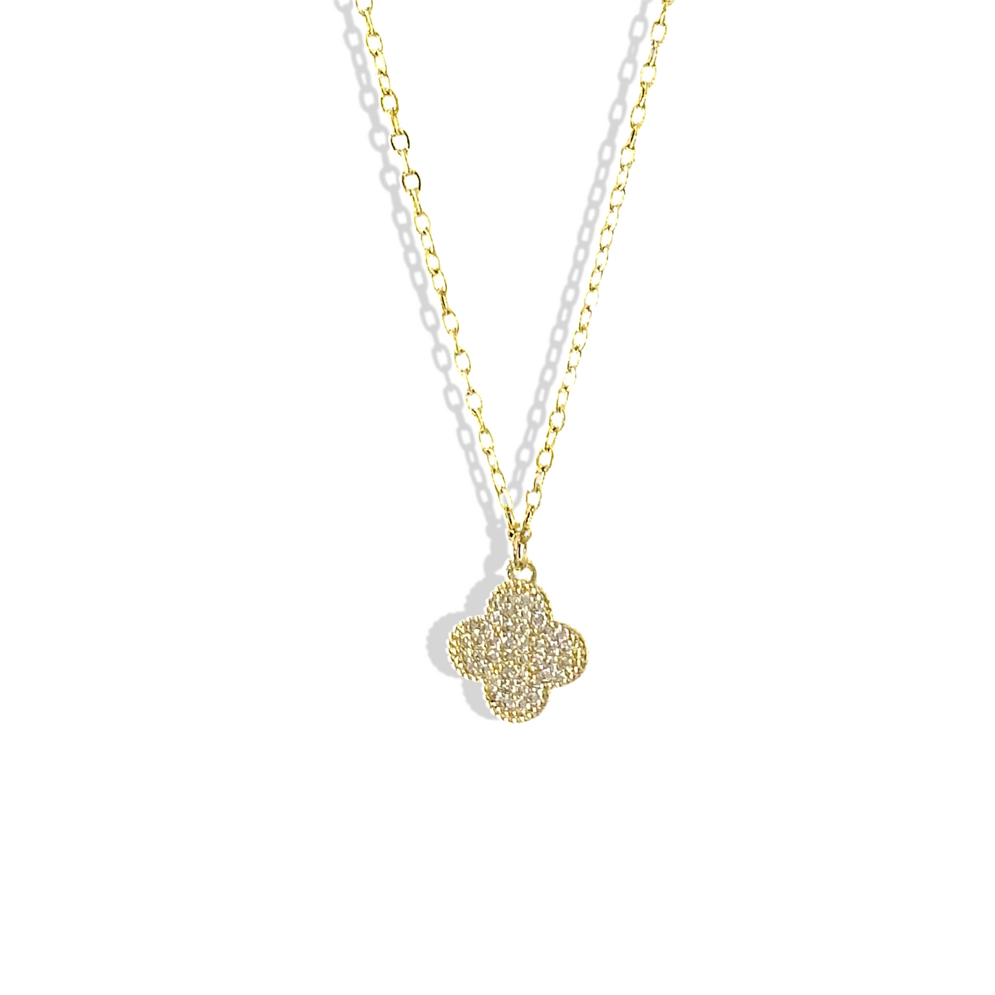 Cadena trébol enchapada en oro 18K hipoalergénica - D'march Designs Chile
