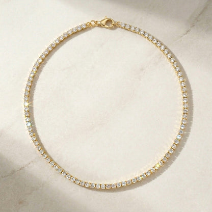 Detalle choker tenis enchapado en oro 18K - D'march Designs Chile