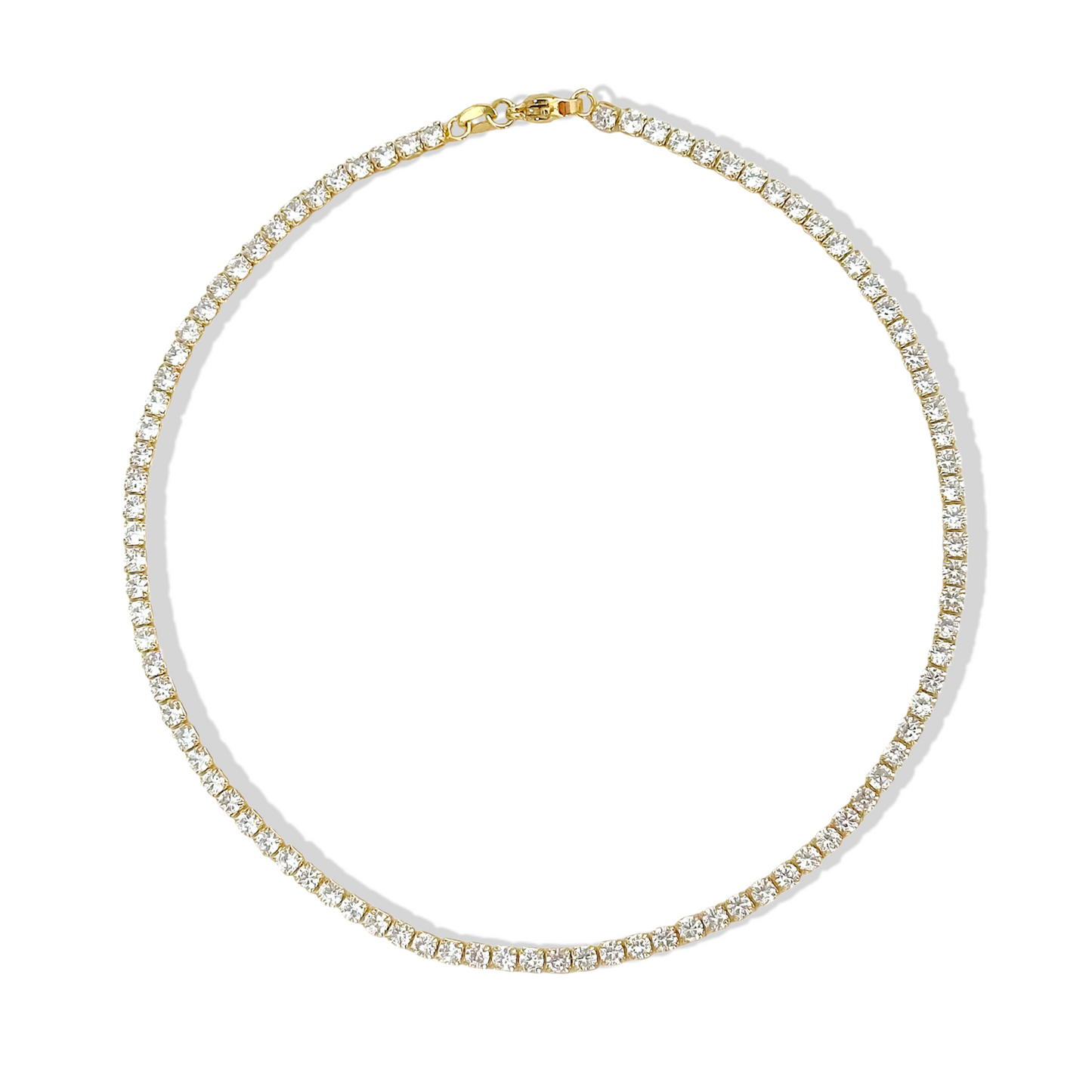 Choker tenis enchapado en oro 18K hipoalergénico - D'march Designs Chile