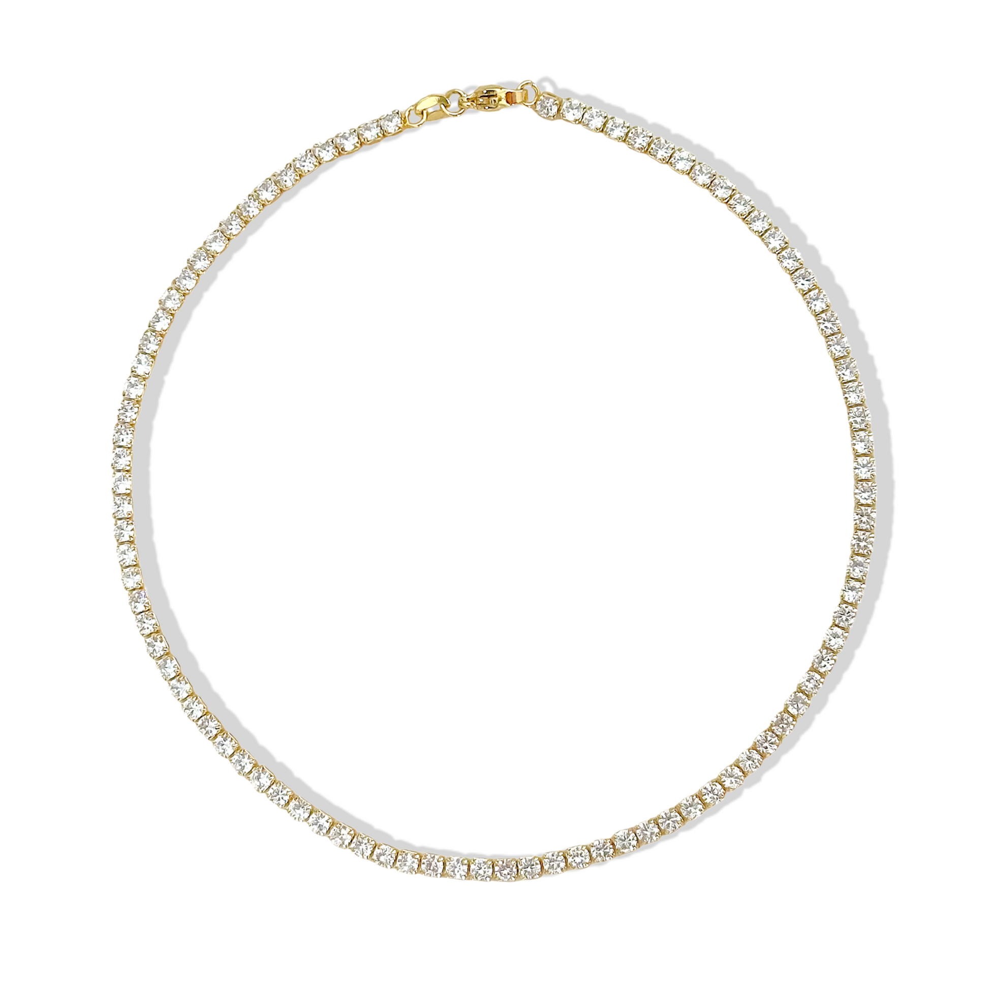 Choker tenis enchapado en oro 18K hipoalergénico - D'march Designs Chile