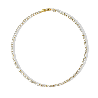 Choker tenis enchapado en oro 18K hipoalergénico - D'march Designs Chile