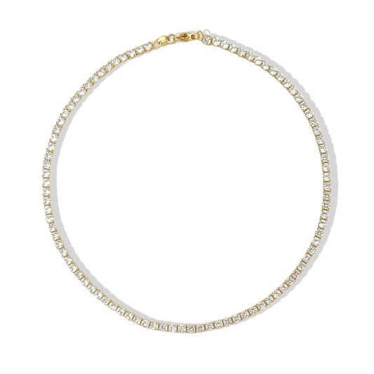 Choker tenis enchapado en oro 18K hipoalergénico - D'march Designs Chile