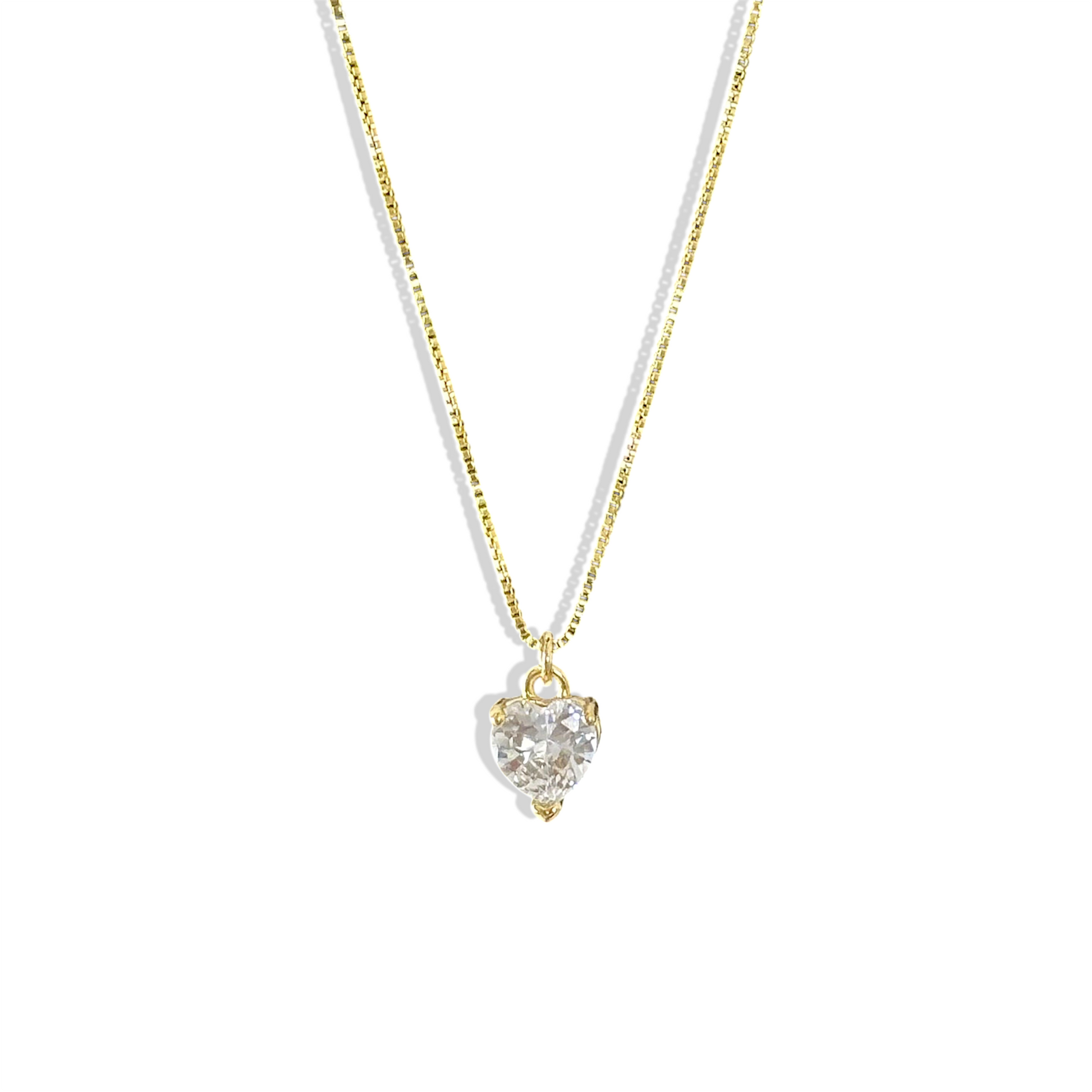 Collar corazón punto de luz enchapado en oro 18K hipoalergénico - D'march Designs Chile