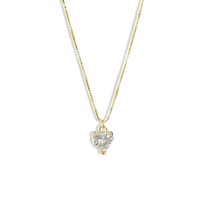 Collar corazón punto de luz enchapado en oro 18K hipoalergénico - D'march Designs Chile