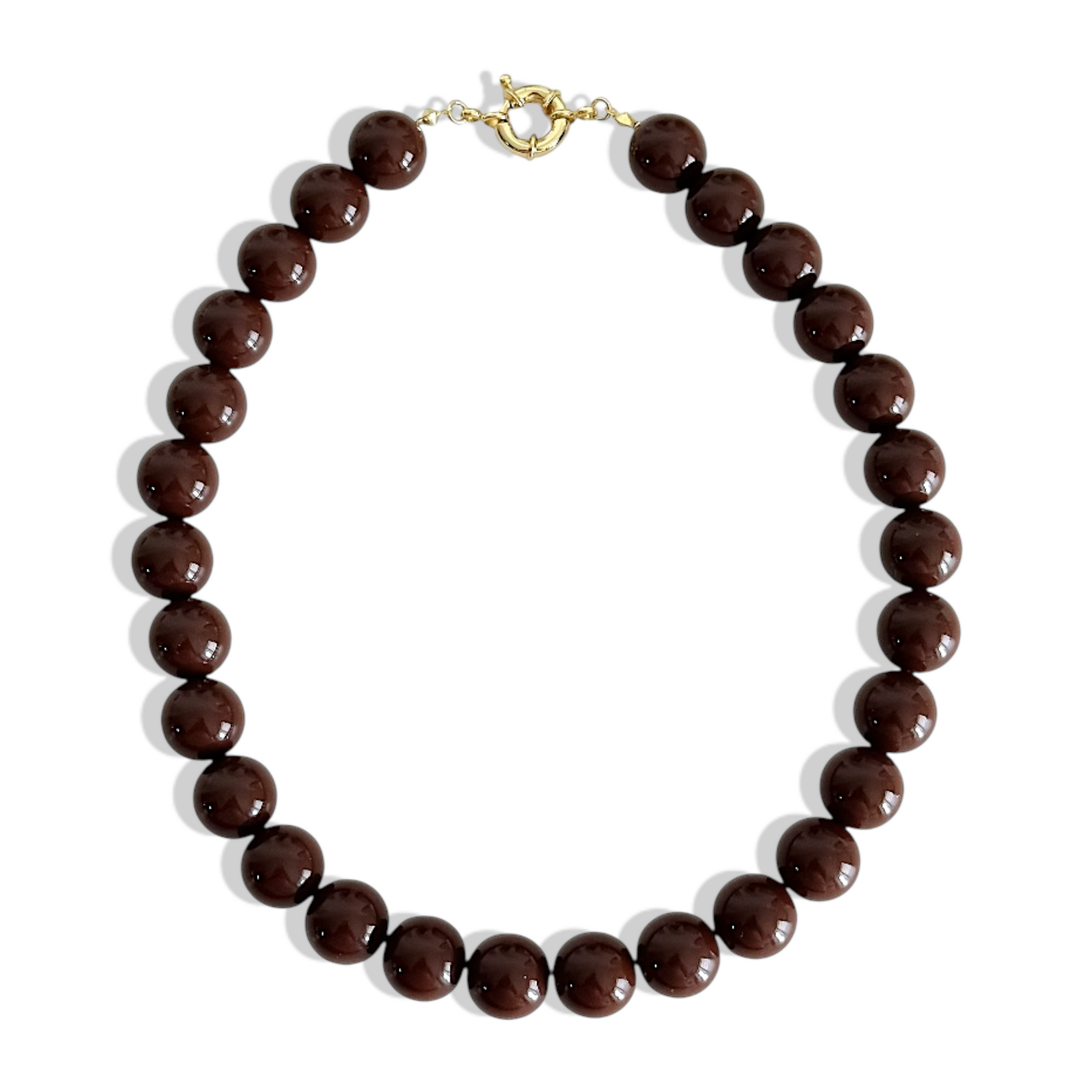 Collar espresso enchapado en oro 18K hipoalergénico - D'march Designs Chile
