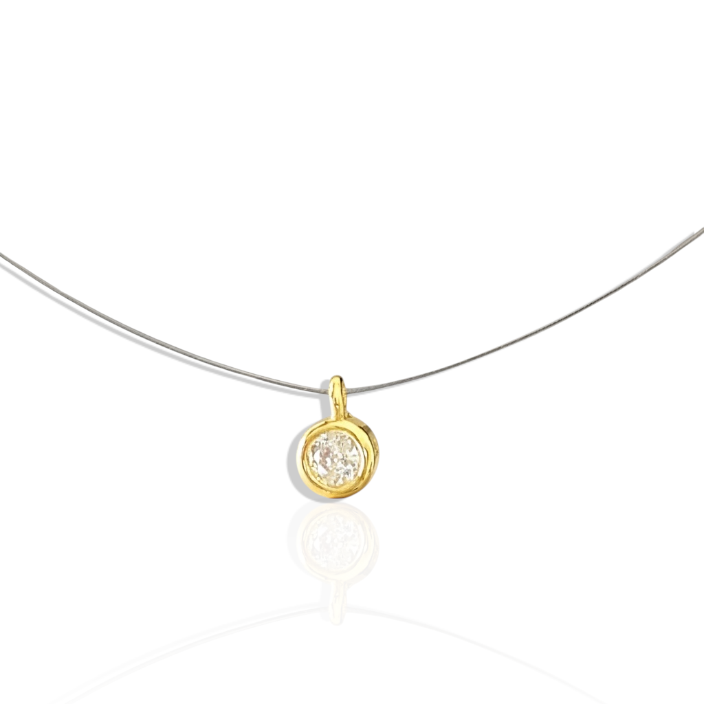 Collar invisible punto de luz enchapado en oro 18K hipoalergénico - D'march Designs Chile