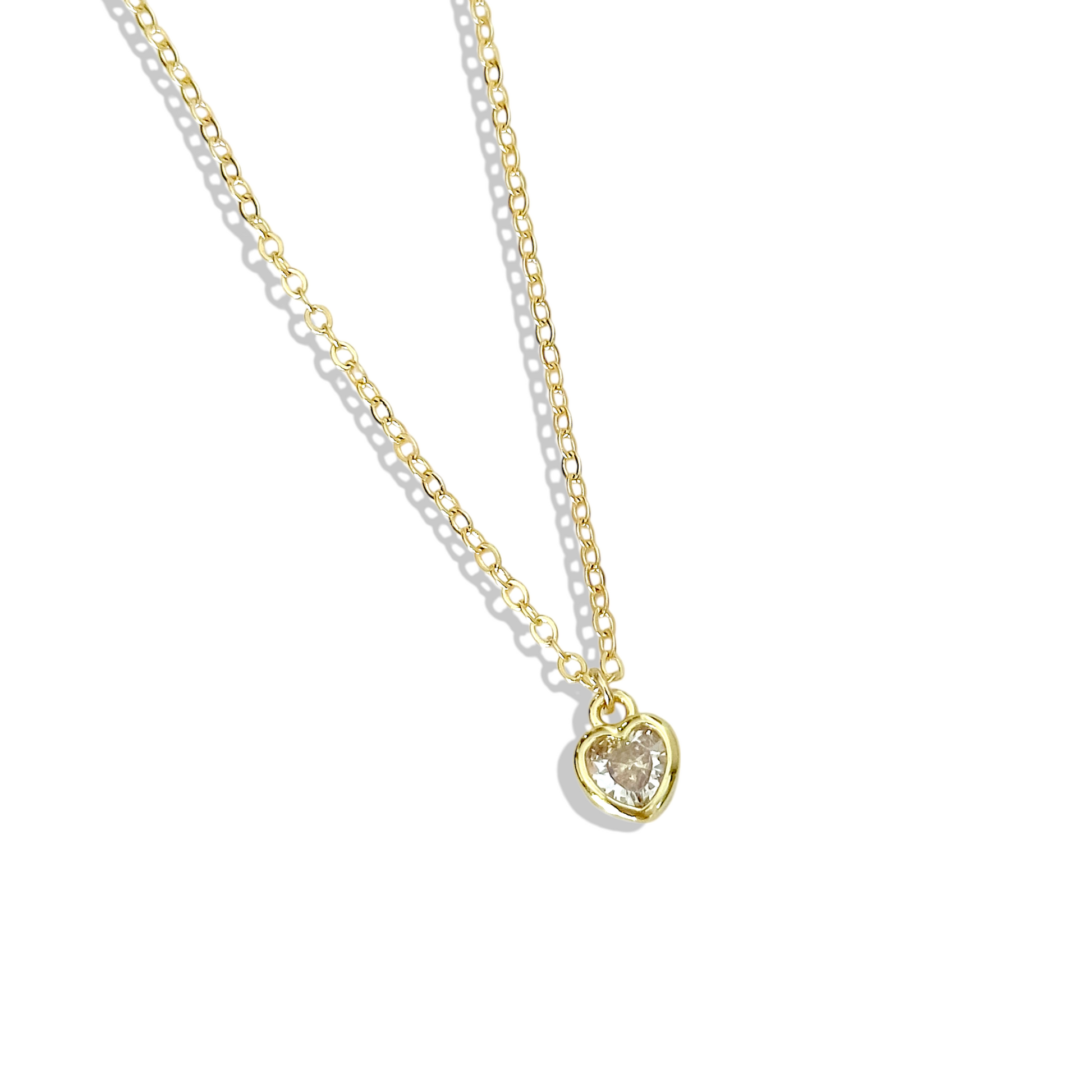 Collar punto de luz corazón enchapado en oro 18K hipoalergénico - D'march Designs Chile