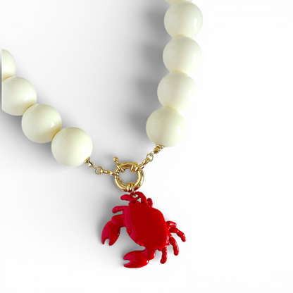 Detalle collar vainilla cangrejo enchapado en oro 18K - D'march Designs Chile