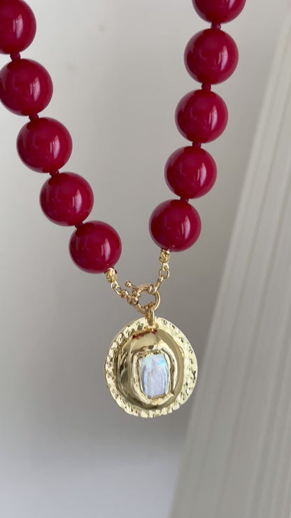Collar Cherry Red | Maxi Bolas 18mm