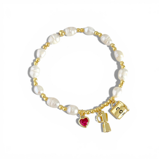 Pulsera Amantes del Cafecito joya mujer enchapado oro 18k pulsera accesorio