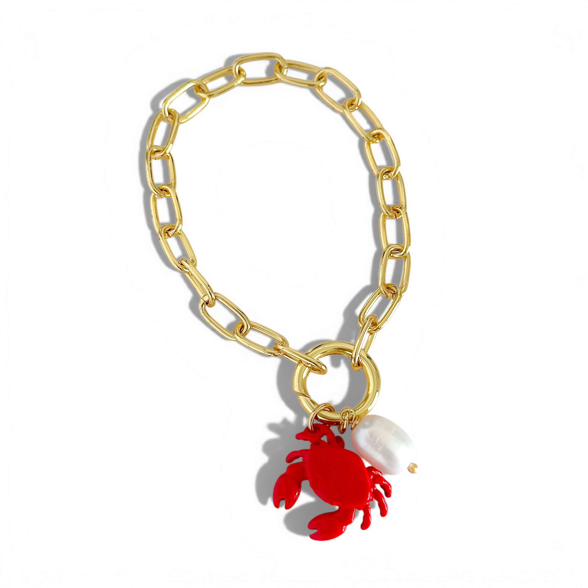 Pulsera cangrejo enchapada en oro 18K hipoalergénica - D'march Designs Chile